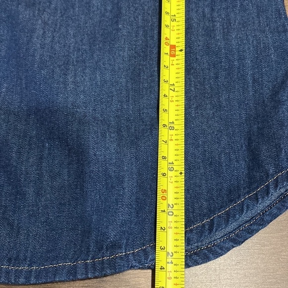 Mavi Gold - Women's Long Sleeve Denim Shirt with Snap Button Closure - Picture 14 of 14